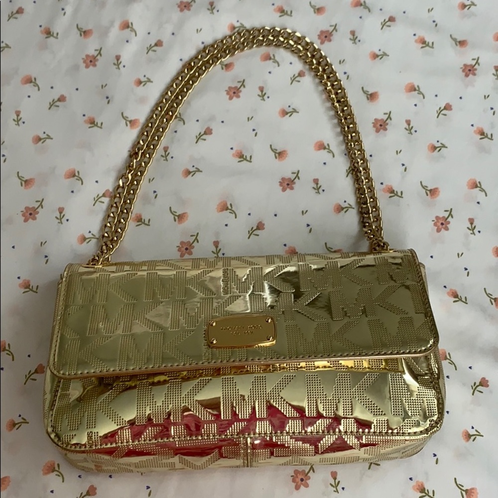 Michael kora gold party bag with chain strap!